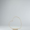 Cuore in metallo adagiato su base - Oro / 25 Cm