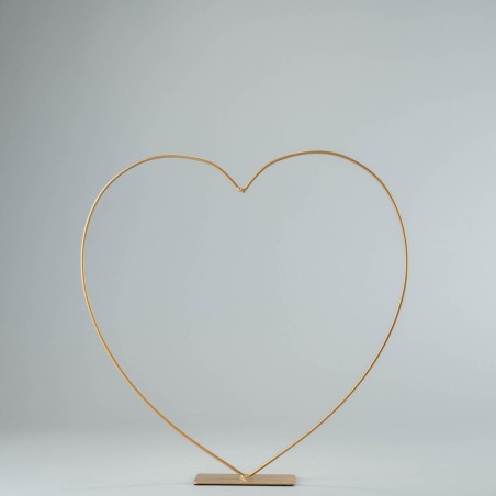 Cuore in metallo con base - Oro / 39 Cm