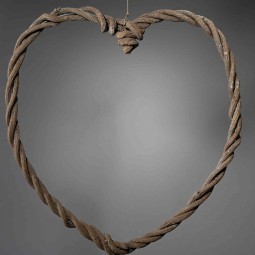 Cuore intrecciato da appendere - Sbiancato / 45 Cm