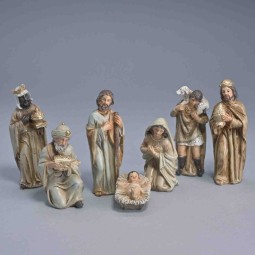 Natività in Poliresina-12 CM-7 soggetti