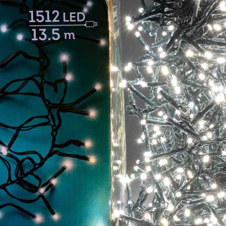 Catena di luci LED Cluster / Twinkle - Filo Nero / Luce calda - 13,5 M / 1512 LED