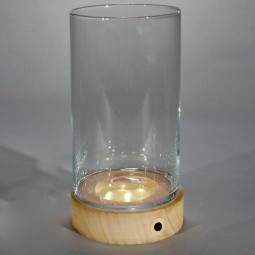 Base in legno con LED - D 12,5 CM