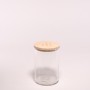 Vaso in vetro con tappo in legno traforato – H 15,8 CM