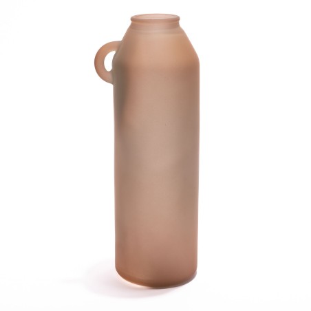 Vaso in vetro riciclato - Beige satin / D 17x45 Cm