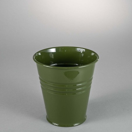 Vaso in metallo - Verde oliva / D 12 Cm