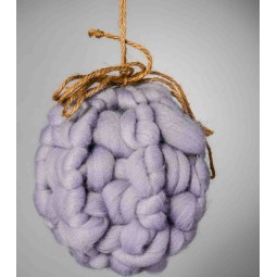 Pallina in Lana - D 12 Cm - 1 Pezzo - Bianco - Viola