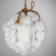 Pallina in Lana - D 12 Cm - 1 Pezzo - Bianco - Viola