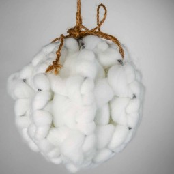 Pallina in Lana - D 12 Cm - 1 Pezzo - Bianco - Viola