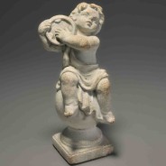 Figure in Cemento - Putto Musicante  8x19 Cm