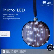 Lampada a LED a forma di sfera D 20 Cm  marrone