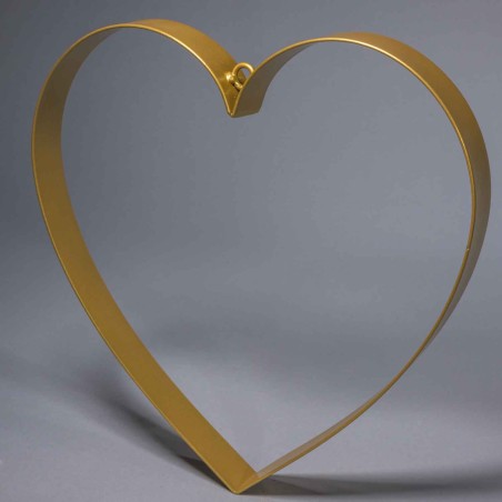 Cuore in metallo da appendere - 25x2,5 Cm / Oro