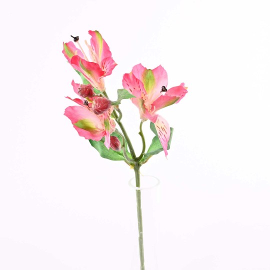 Alstromeria 39 cm 3 fiori e 3 boccioli Rosa chiaro e Rosa fucsia