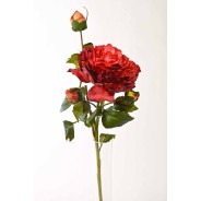 Peonia con bocciolo - 55 CM in diversi colori - Rosso