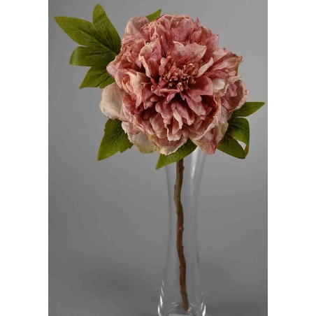 Peonia in ramo da 48 cm. in due colori - Malva