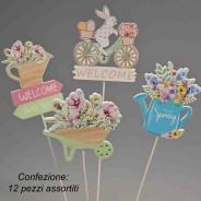 Soggetti primaverili in pick 12 Pezzi - 26 Cm / Assortiti