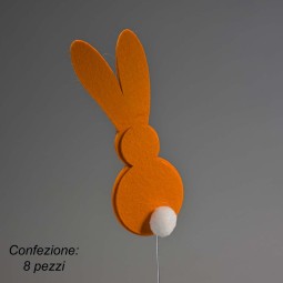 Conigli in feltro in pick 8 Pezzi - 58 Cm / Arancione