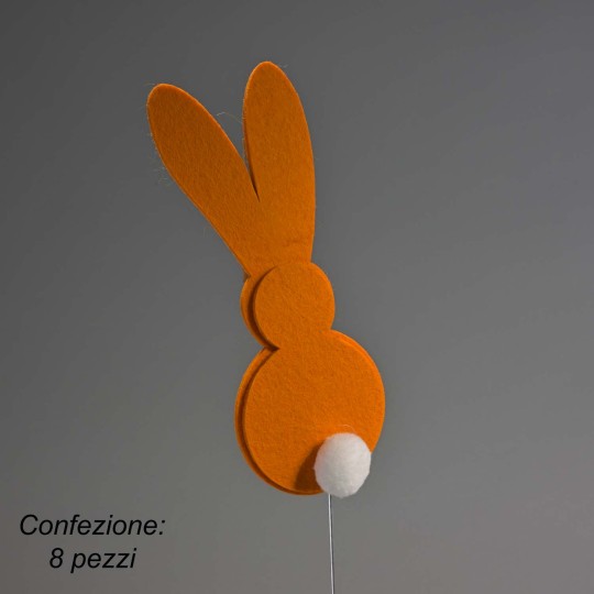 Conigli in feltro in pick 8 Pezzi - 58 Cm / Arancione