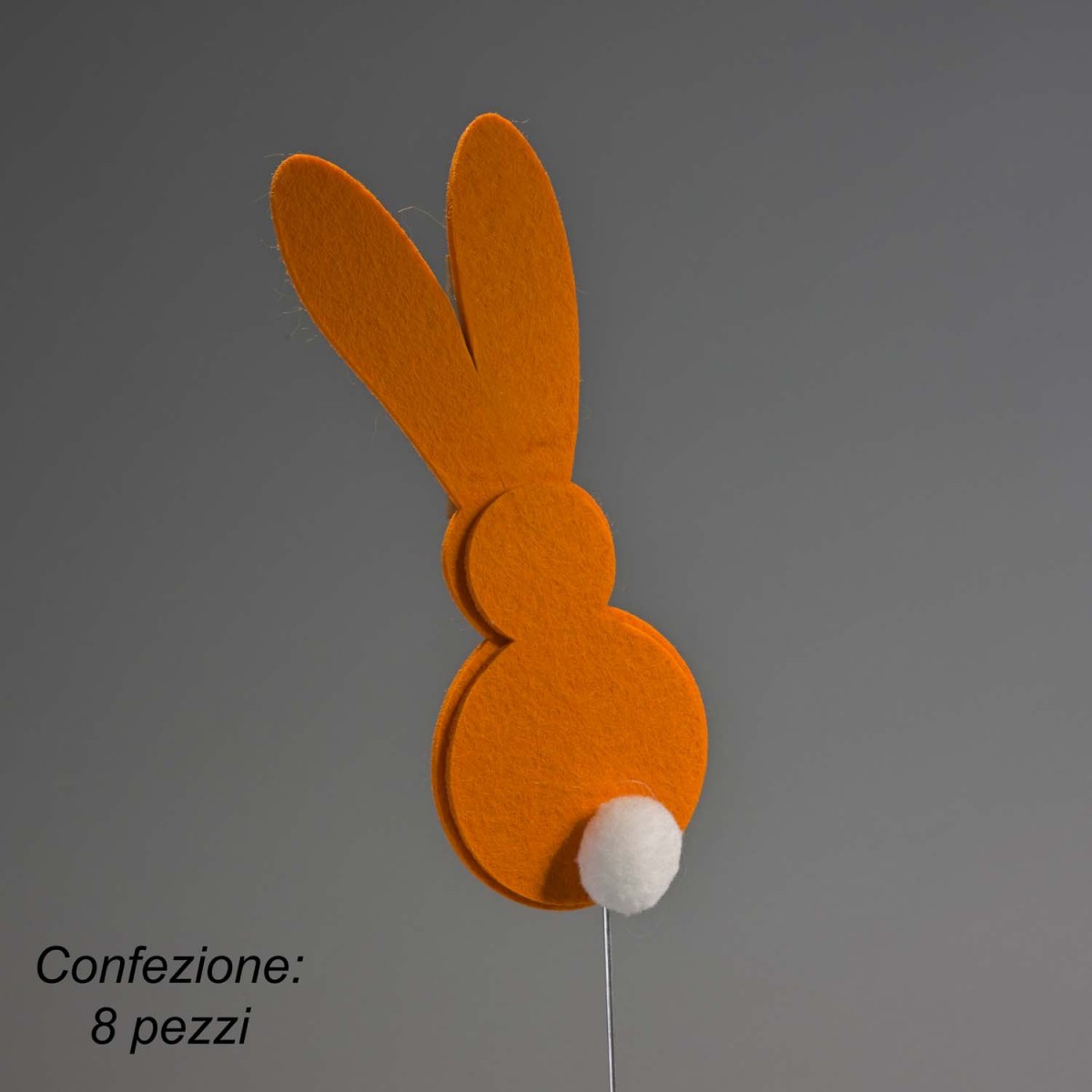 Conigli in feltro in pick 8 Pezzi - 58 Cm / Arancione