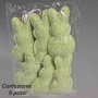 Conigli in tessuto da appendere 6 Pezzi - 10x5,5 Cm / Verde salvia