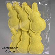 Conigli in tessuto da appendere 6 Pezzi - 10x5,5 Cm / Giallo