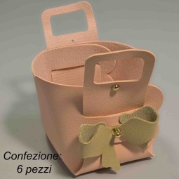 Borsine decorative in ecopelle - 32x22 Cm / Cipria