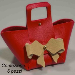 Borsine decorative in ecopelle - 32x22 Cm / Rosso