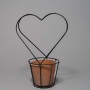 Vaso con supporto a forma di cuore in metallo - 12x28 Cm / Nero