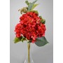 Ortensie  in mazzo frontale - 55 Cm / Rosso