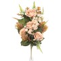 Rose e Physalis in mazzo frontale - 60 Cm / Crema