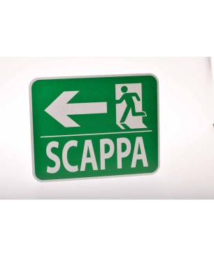 Cartello segnaletico "Scappa"