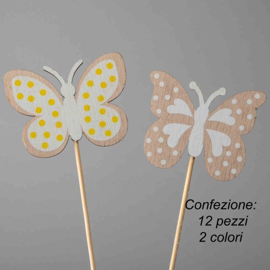 Farfalle decorative in pick 12 pezzi - 28,5 Cm / Color mix