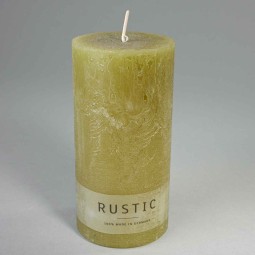 Moccolo candela rustico  - 70x140 Mm / Verde oliva