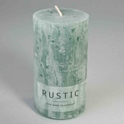 Moccolo candela rustico  - 60x110 Mm / Verde smeraldo