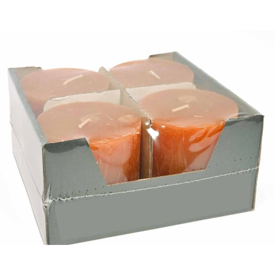 Moccoli candela rustici 4 PZ - 80x80 Mm / Arancione