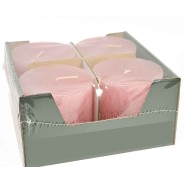 Moccoli candela rustici 4 Pezzi - 80x80 Mm / Rosa