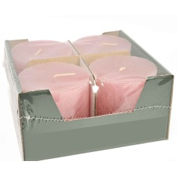 Moccoli candela rustici 4 Pezzi - 80x80 Mm / Rosa