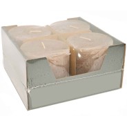 Moccoli candela rustici 4 Pezzi - 80x80 Mm / Tortora