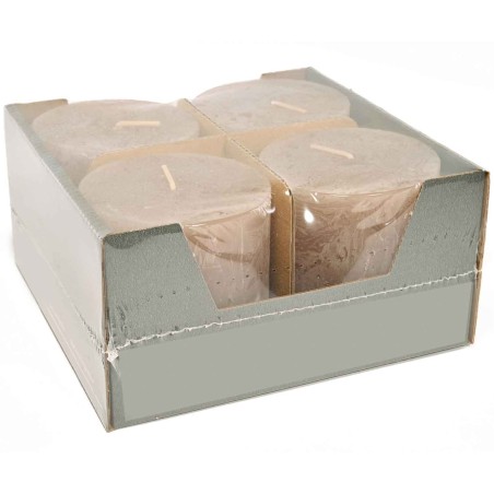 Moccoli candela rustici 4 Pezzi - 80x80 Mm / Tortora