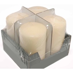 Moccoli candela 4 Pezzi - 80x150 Mm / Bianco lana