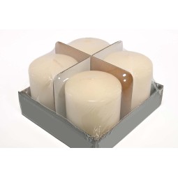 Moccoli candela 4 Pezzi - 80x100 Mm / Bianco lana