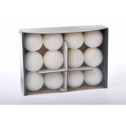 Candele sferiche 60 MM vari colori - Confezione 12 pezzi - bianco seta