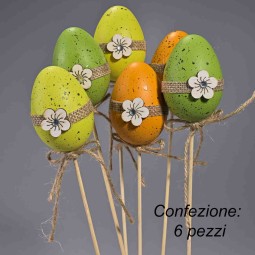 Uova su pick 6 pezzi - 6 Cm / Color mix