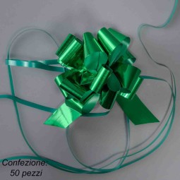 Fiocco da tirare in diverse dimensioni e colori metal - Verde