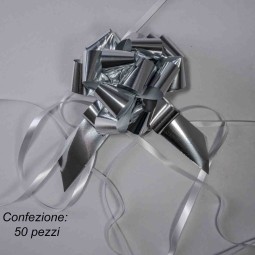 Fiocco da tirare in diverse dimensioni e colori metal - Argento