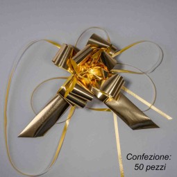 Fiocco da tirare in diverse dimensioni e colori metal - Oro 50 cm