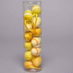 Uova in plastica 12 Pezzi - 4x2,5 CM / Giallo