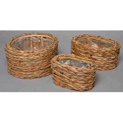 Cesti ovali in fibre intrecciate - Set 3 pezzi