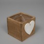 Cassetta decorativa in legno naturale con cuore –10x10x10 cm