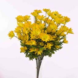 Margherita in mazzo con 6 steli e 5 rami in due colori - Giallo