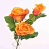 Rosa in ramo con bocciolo - 60 Cm  - Arancione